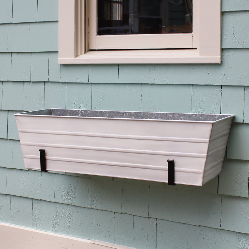 Gracie Oaks Paxtonia Galvanized Steel Window Box Planter Wayfair